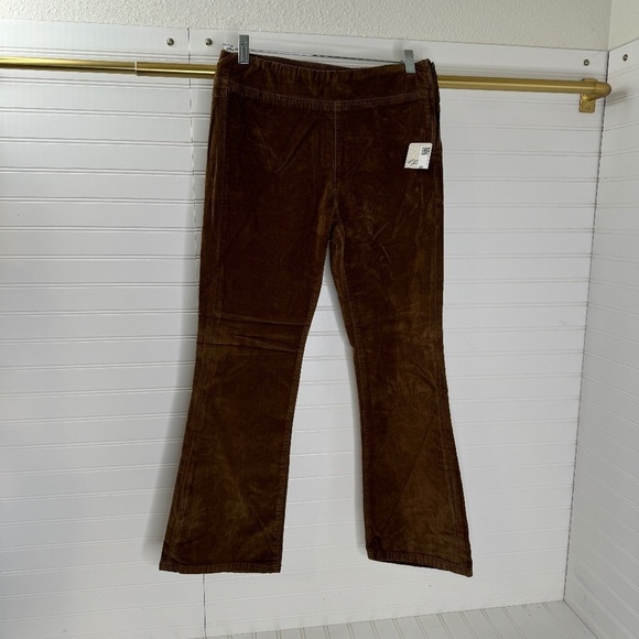 NEW Free People In My Feelings Velvet Crop Slim Flare Pants XS - Picture 1 of 10
